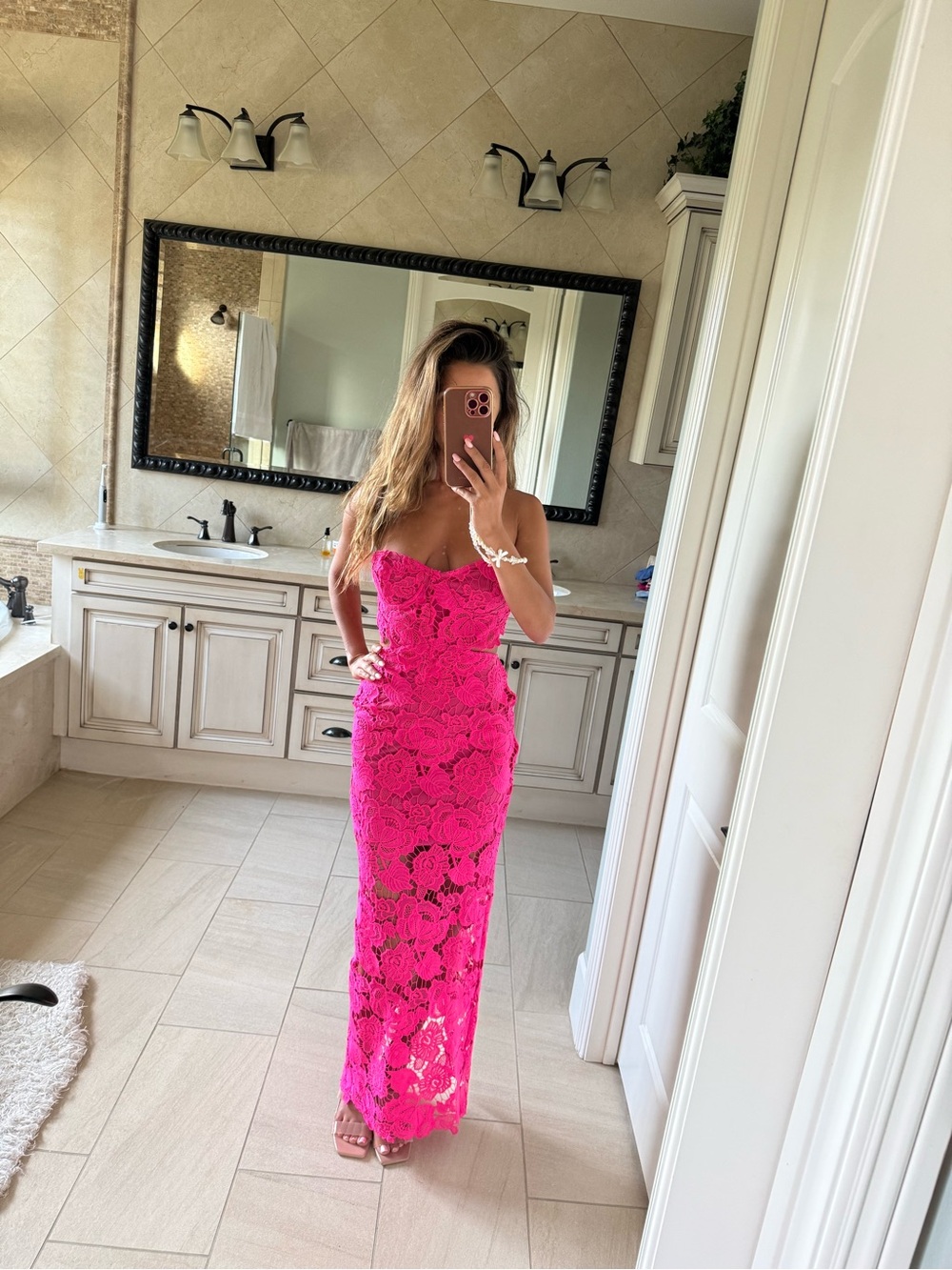 REVOLVE Strapless Fuchsia Lace Maxi Dress - Picture 8 of 8